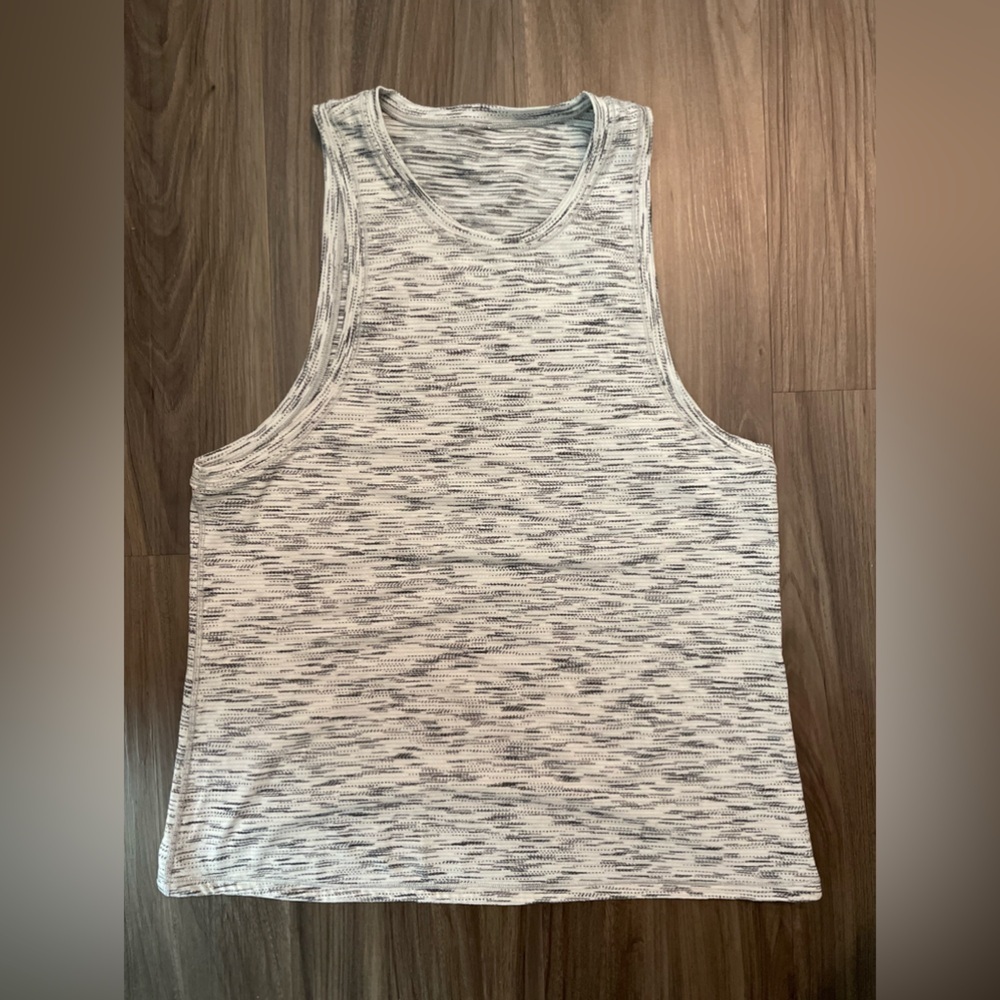 Lululemon Squad Goals Tank Tiger Space Dye Black White size 6 - Picture 1 of 9